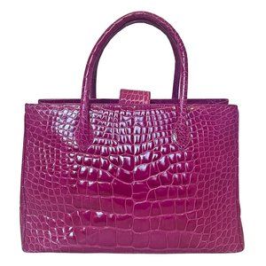 Alexandra Knight Magenta Glazed Alligator Georgia Tote Bag